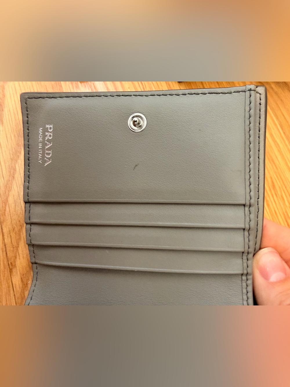 Prada Argilla Leather Wallet in Clay Gray - Picture 7 of 10